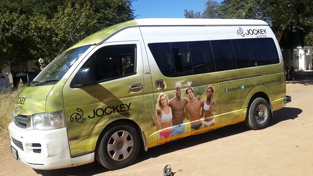 Jockey taxi branding in Botswana - Jockey or nothing