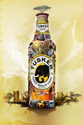 Tusker: new bottle by James Dawe commissioned by AMV BBDO London