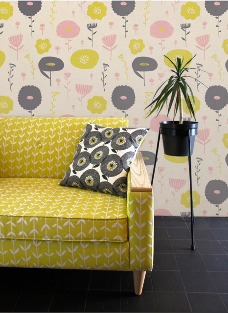 Skinny laMinx collection of Robin Sprong Wallpaper: Wild Flowers-Sweet mix Skinny laMinx collection of Robin Sprong Wallpaper: Wild Flowers-Sweet mix