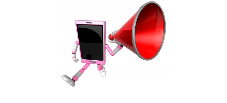 3d Smart Phone Mascot The Hand Is Holding A Loudspeaker 3d Mobi by Boians Cho Joo Young courtesy of FreeDigitalPhotos.net