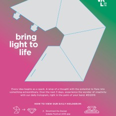 Design Indaba Festival hologram flyer