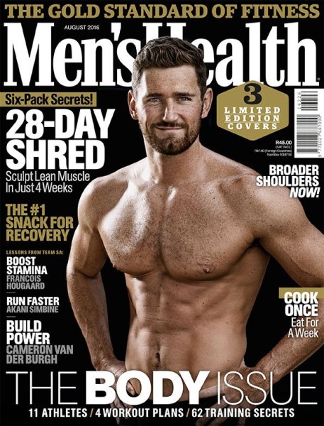 Men’s HealMen’s Health (South Africa), August 2016: Cameron van der Burghth (South Africa), August 2016